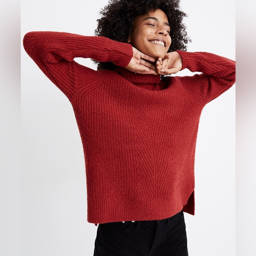 Madewell Dark Red Turtleneck Sweater